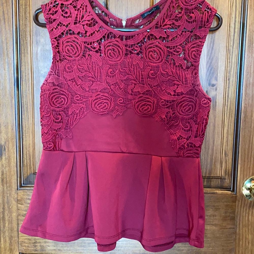 Dynamite Peplum Sleeveless Blouse